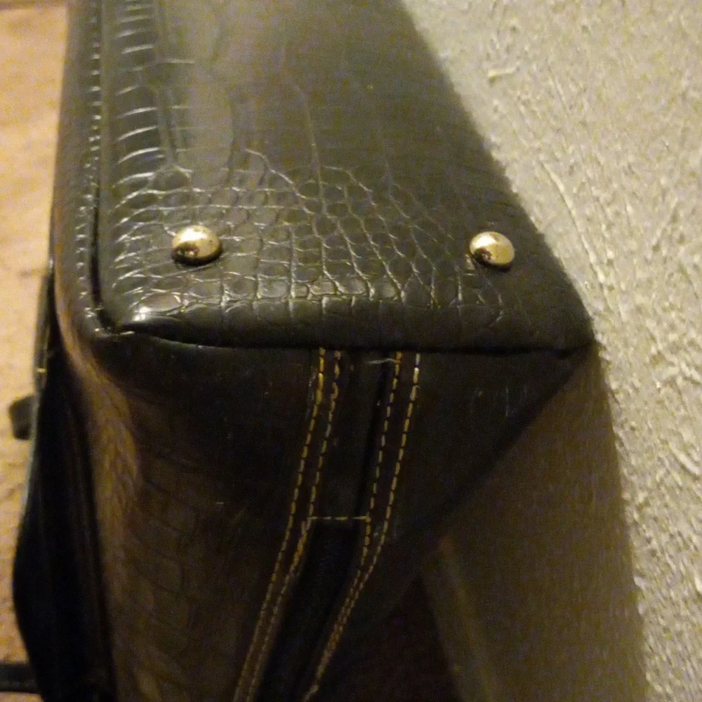 Black Croc Laptop Bag